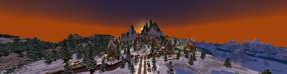 Panorama of the Minecraft Bedrock Marketplace product Winter Valley created by Endorah.