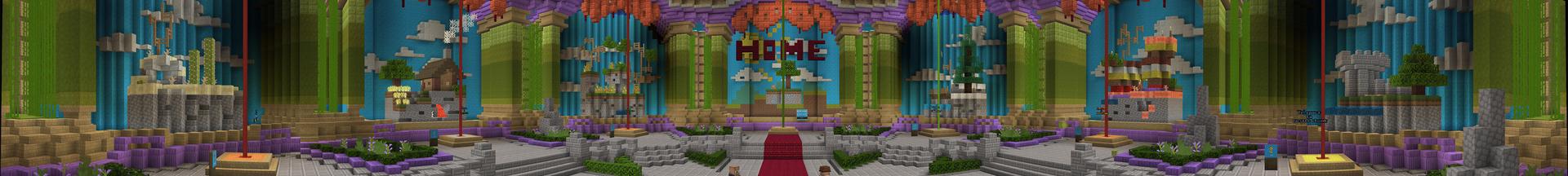 Panorama of the Minecraft Bedrock Marketplace product Advanced Skyblock Mash-up created by Entity Builds.