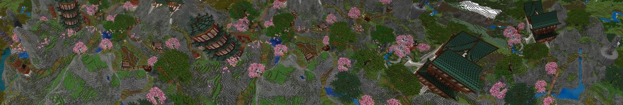 Panorama of the Minecraft Bedrock Marketplace product Dragon Valley created by Entity Builds.