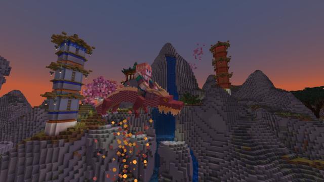 Screenshot of the Minecraft Bedrock Marketplace product Dragon Valley created by Entity Builds.