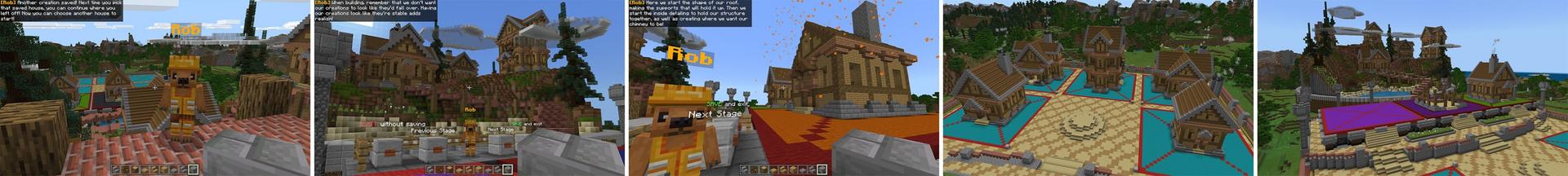 Panorama of the Minecraft Bedrock Marketplace product Learn to Build: Medieval created by Entity Builds.