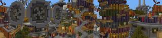 Panorama of the Minecraft Bedrock Marketplace product Steelhome Survival created by Entity Builds.