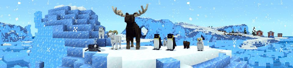 Panorama of the Minecraft Bedrock Marketplace product Arctic Wildlife Explorers created by Everbloom Games.