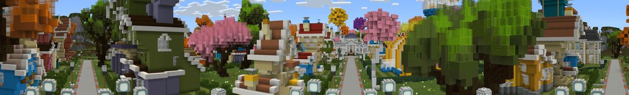 Panorama of the Minecraft Bedrock Marketplace product Crazy Town created by Everbloom Games.