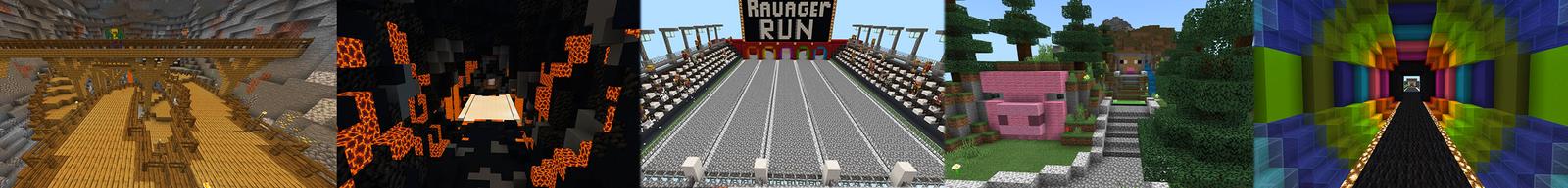 Panorama of the Minecraft Bedrock Marketplace product Minecon Live: Rush Race! created by Everbloom Games.