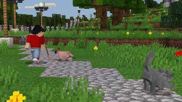 Screenshot of the Minecraft Bedrock Marketplace product Pets: Cats created by Everbloom Games.