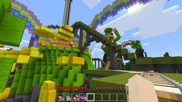 Screenshot of the Minecraft Bedrock Marketplace product Rainbow Park created by Everbloom Games.