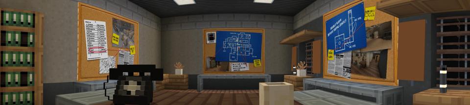 Panorama of the Minecraft Bedrock Marketplace product The Enderman Heists created by Everbloom Games.