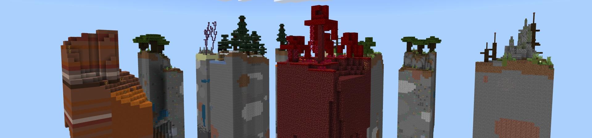 Panorama of the Minecraft Bedrock Marketplace product 1.18 Chunky Skyblock created by Fall Studios.