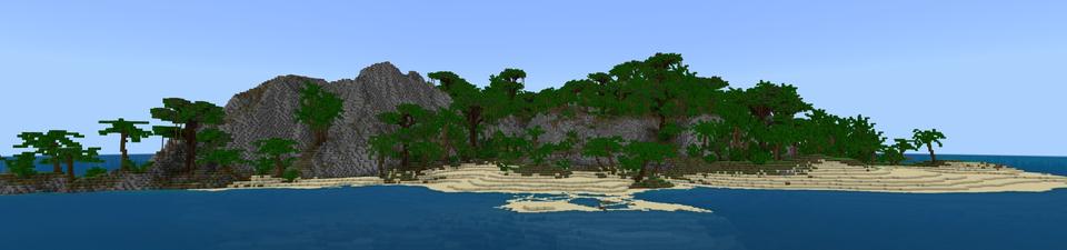 Panorama of the Minecraft Bedrock Marketplace product 100 Days: Survival Island created by Fall Studios.