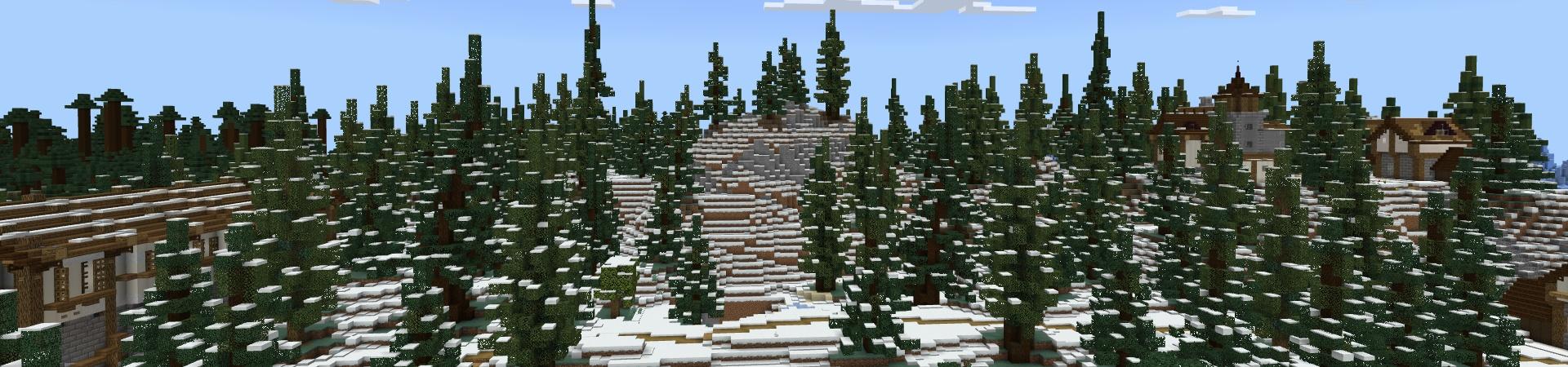 Panorama of the Minecraft Bedrock Marketplace product Advanced: Snowy Taiga created by Fall Studios.