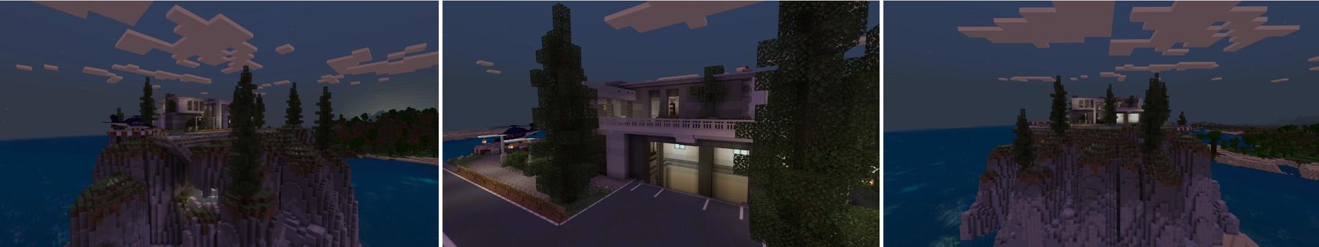 Panorama of the Minecraft Bedrock Marketplace product Airplane Villa created by Fall Studios.