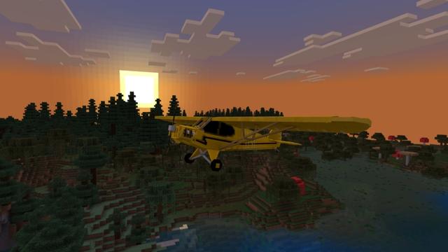 Screenshot of the Minecraft Bedrock Marketplace product Airplanes Add-On created by Fall Studios.