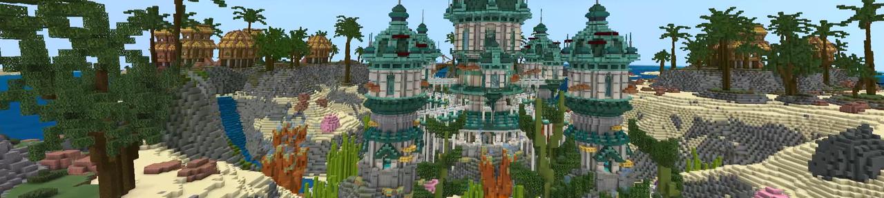 Panorama of the Minecraft Bedrock Marketplace product Atlantic Palace created by Fall Studios.
