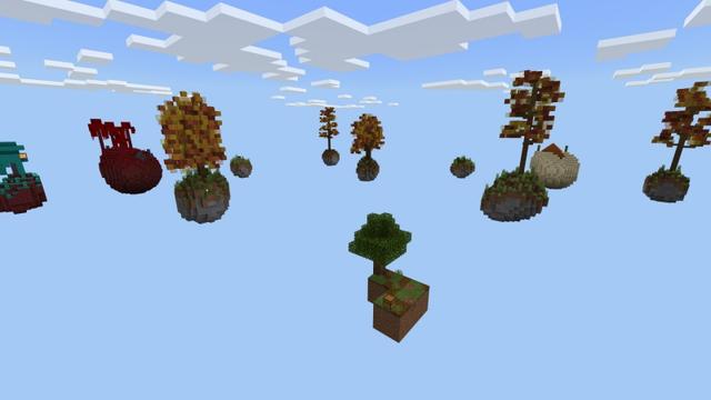 Screenshot of the Minecraft Bedrock Marketplace product Autumn Skyblock created by Fall Studios.