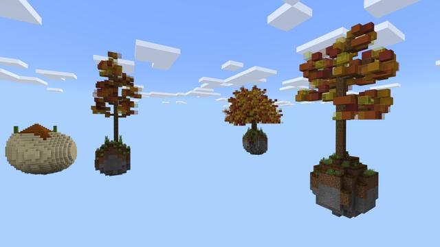 Screenshot of the Minecraft Bedrock Marketplace product Autumn Skyblock created by Fall Studios.