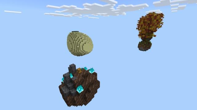 Screenshot of the Minecraft Bedrock Marketplace product Autumn Skyblock created by Fall Studios.