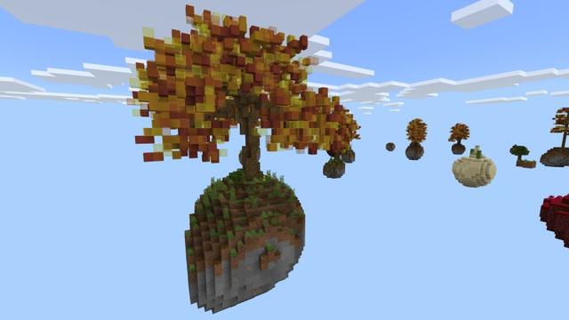 Screenshot of the Minecraft Bedrock Marketplace product Autumn Skyblock created by Fall Studios.