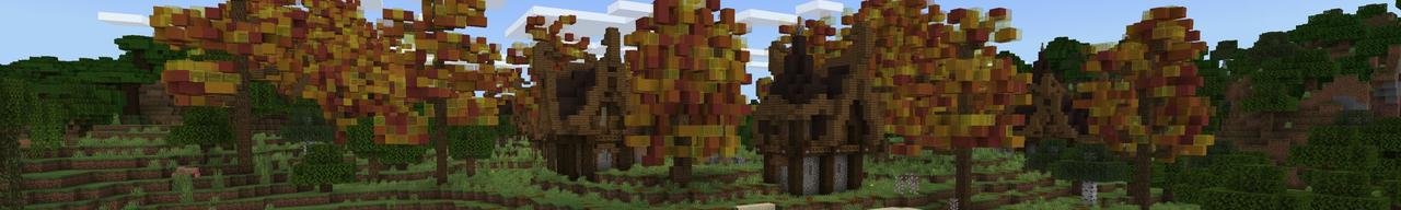Panorama of the Minecraft Bedrock Marketplace product Autumn Village created by Fall Studios.