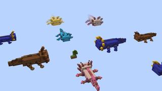 Screenshot of the Minecraft Bedrock Marketplace product Axolotl Skyblock created by Fall Studios.