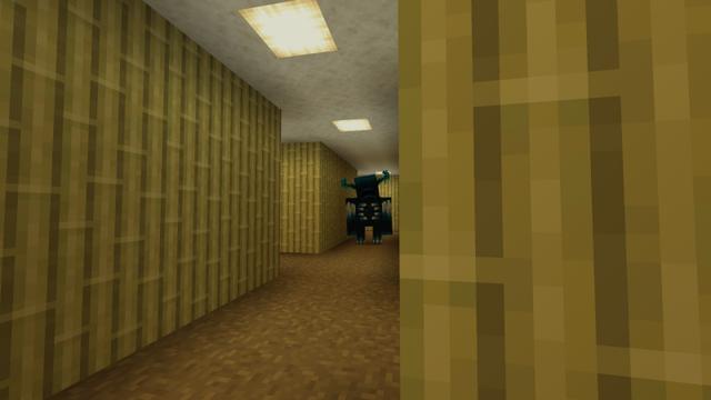 Screenshot of the Minecraft Bedrock Marketplace product Backrooms Maze created by Fall Studios.