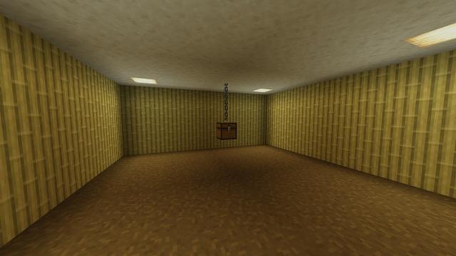 Screenshot of the Minecraft Bedrock Marketplace product Backrooms Maze created by Fall Studios.