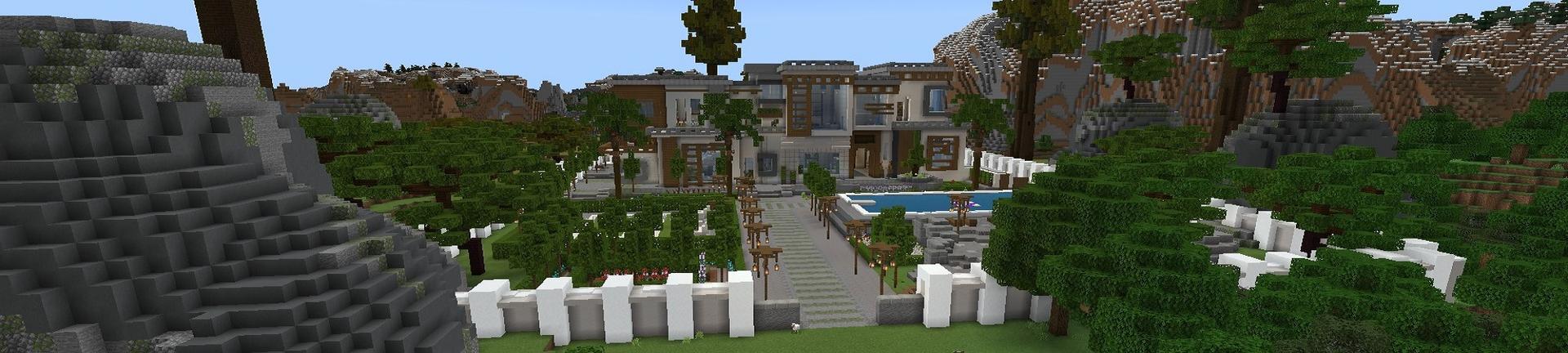 Panorama of the Minecraft Bedrock Marketplace product Billionaire Mansion! created by Fall Studios.