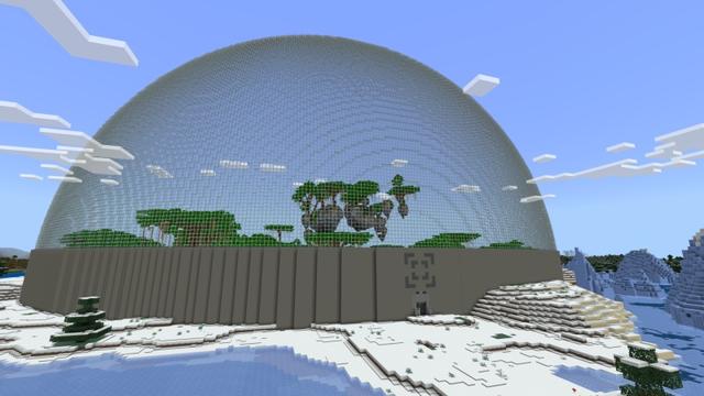 Screenshot of the Minecraft Bedrock Marketplace product BioDome Adventure created by Fall Studios.
