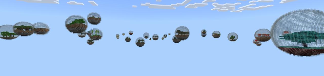 Panorama of the Minecraft Bedrock Marketplace product Bubbles Skyblock created by Fall Studios.
