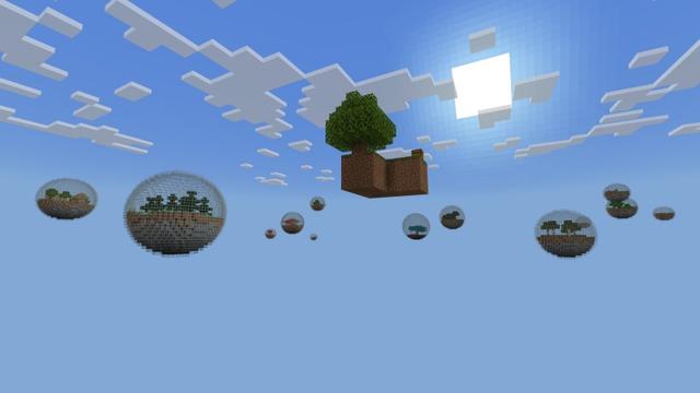 Screenshot of the Minecraft Bedrock Marketplace product Bubbles Skyblock created by Fall Studios.