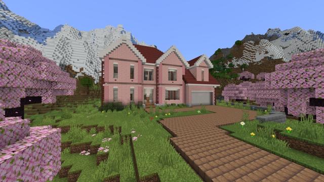 Screenshot of the Minecraft Bedrock Marketplace product Cherry Blossom Mansion created by Fall Studios.