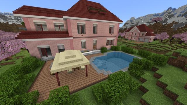 Screenshot of the Minecraft Bedrock Marketplace product Cherry Blossom Mansion created by Fall Studios.
