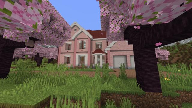 Screenshot of the Minecraft Bedrock Marketplace product Cherry Blossom Mansion created by Fall Studios.