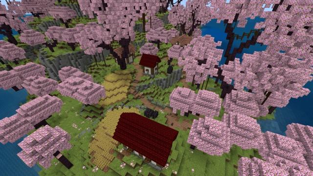 Screenshot of the Minecraft Bedrock Marketplace product Cherry Island created by Fall Studios.