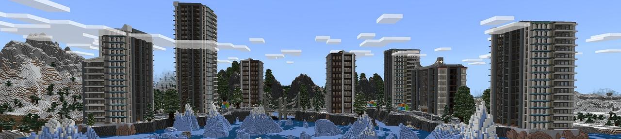 Panorama of the Minecraft Bedrock Marketplace product Christmas City created by Fall Studios.