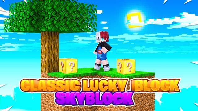 Thumbnail of the Minecraft Bedrock Marketplace product Classic Lucky Block Skyblock created by Fall Studios.