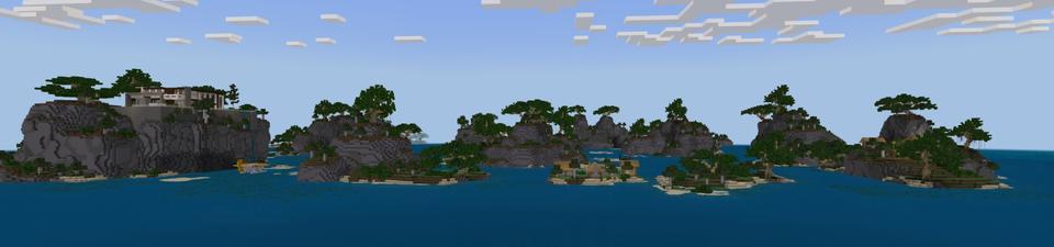 Panorama of the Minecraft Bedrock Marketplace product Cliff Mansion created by Fall Studios.