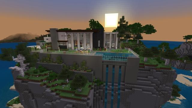 Screenshot of the Minecraft Bedrock Marketplace product Cliff Mansion created by Fall Studios.