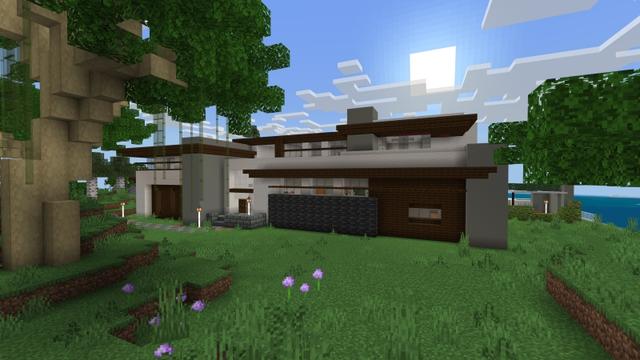 Screenshot of the Minecraft Bedrock Marketplace product Cliff Mansion created by Fall Studios.