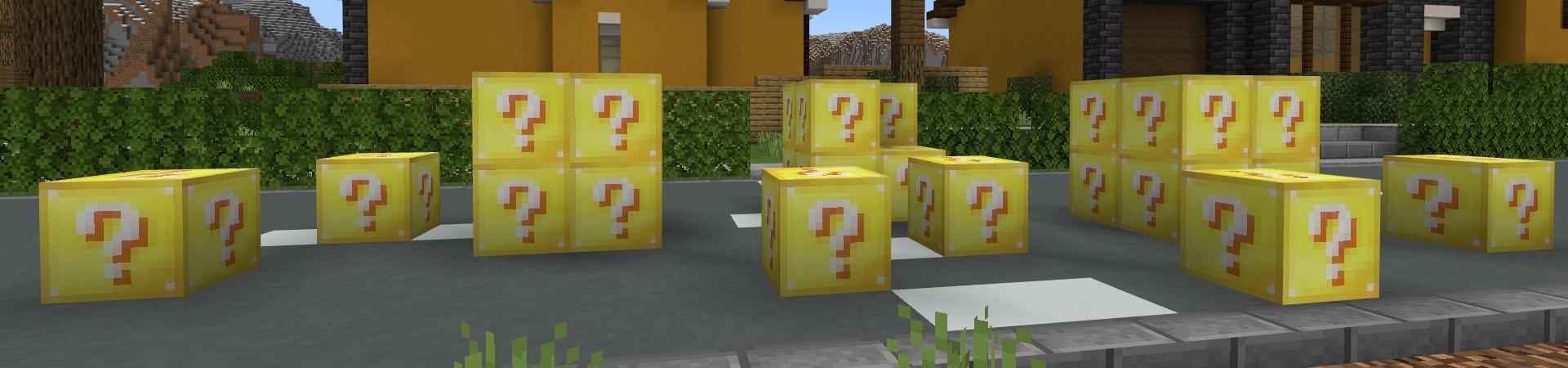 Panorama of the Minecraft Bedrock Marketplace product Craftable Lucky Blocks created by Fall Studios.