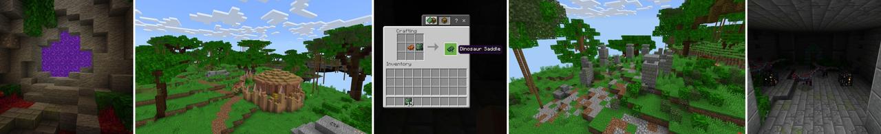 Panorama of the Minecraft Bedrock Marketplace product Dinosaur Skyblock created by Fall Studios.