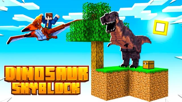 Thumbnail of the Minecraft Bedrock Marketplace product Dinosaur Skyblock created by Fall Studios.