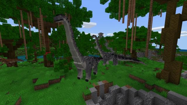 Screenshot of the Minecraft Bedrock Marketplace product Dinosaur Survival created by Fall Studios.