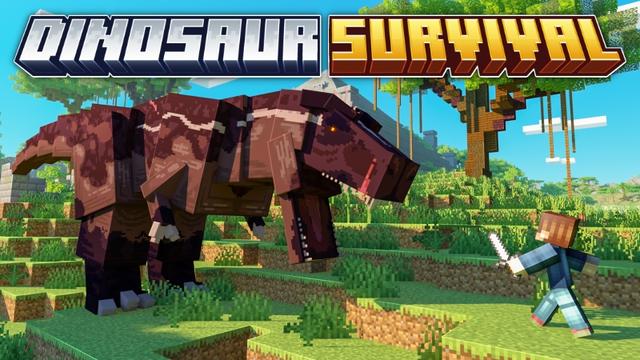 Thumbnail of the Minecraft Bedrock Marketplace product Dinosaur Survival created by Fall Studios.