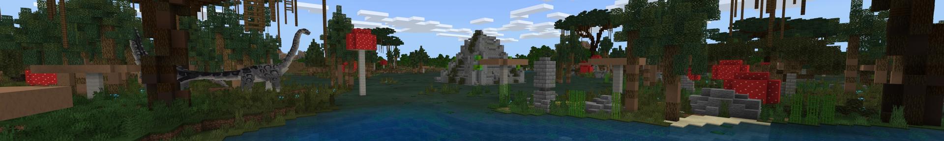 Panorama of the Minecraft Bedrock Marketplace product Dinosaurs! created by Fall Studios.