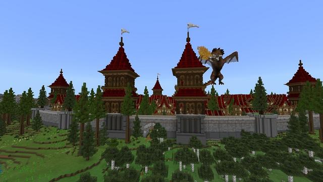 Screenshot of the Minecraft Bedrock Marketplace product Dragon Fortress created by Fall Studios.