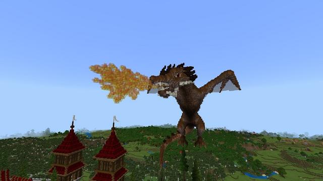 Screenshot of the Minecraft Bedrock Marketplace product Dragon Fortress created by Fall Studios.