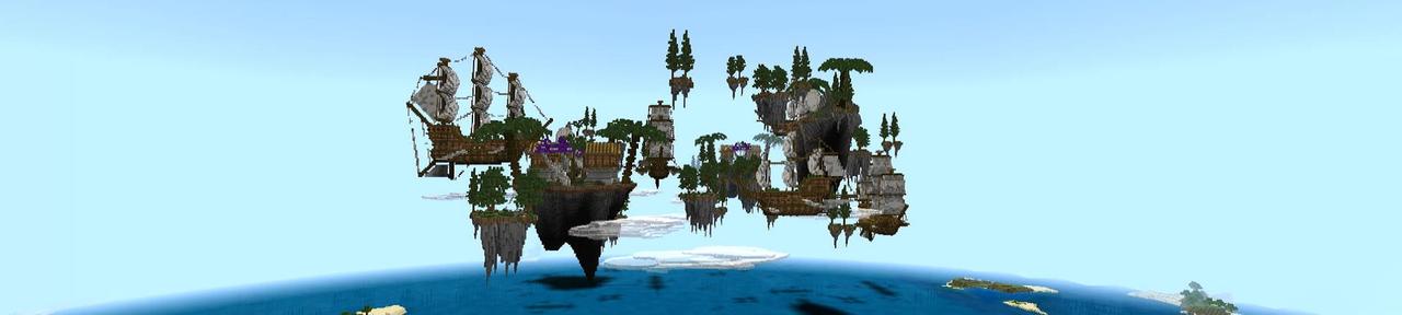 Panorama of the Minecraft Bedrock Marketplace product Flying Pirate Boats created by Fall Studios.