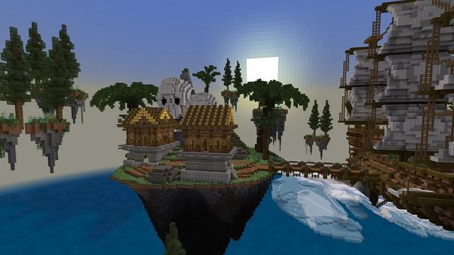 Screenshot of the Minecraft Bedrock Marketplace product Flying Pirate Boats created by Fall Studios.