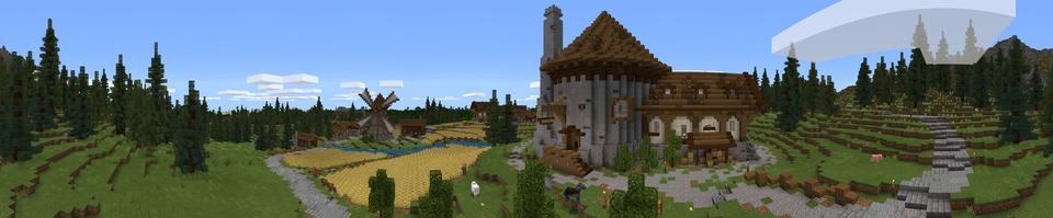 Panorama of the Minecraft Bedrock Marketplace product Gendry's Tavern created by Fall Studios.